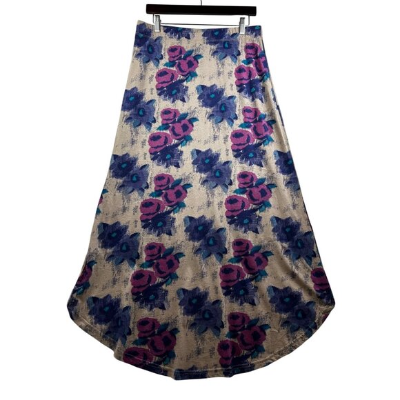 Threads 4 Thought Organic Cotton Y2K High-Low Skirt Painterly Floral Print Sz L - Picture 4 of 6